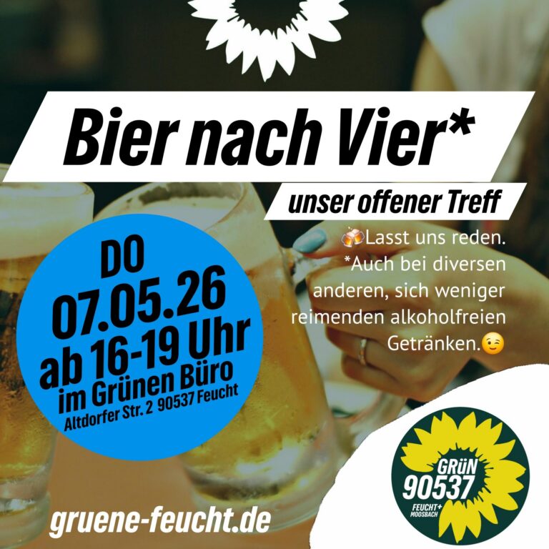 Heute wieder Bier nach vier – komm vorbei, rede mit