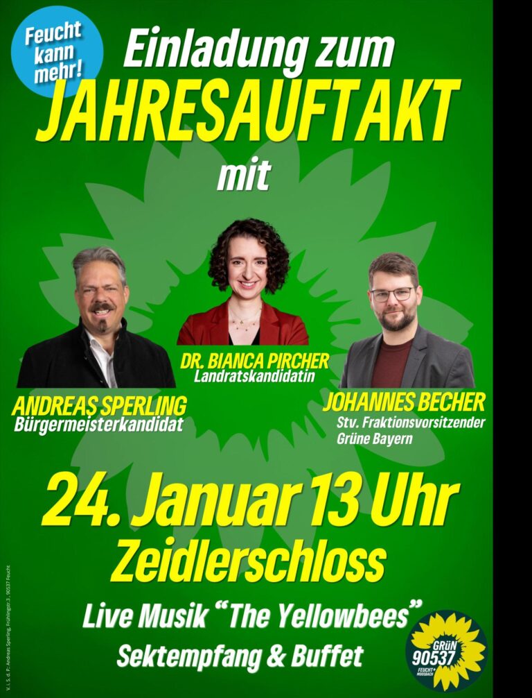 Einladung zum Neujahrsempfang der Grünen im Zeidlerschloß
