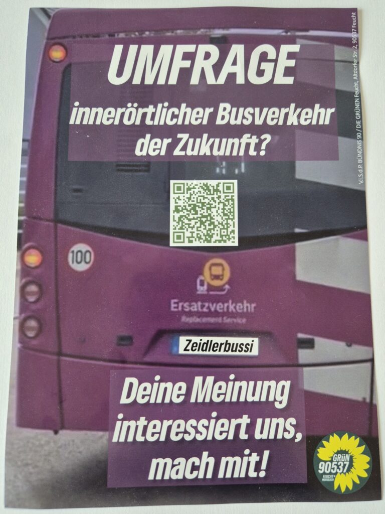 [Verlängert] Grüne Feucht starten Umfrage für besseren Busverkehr
