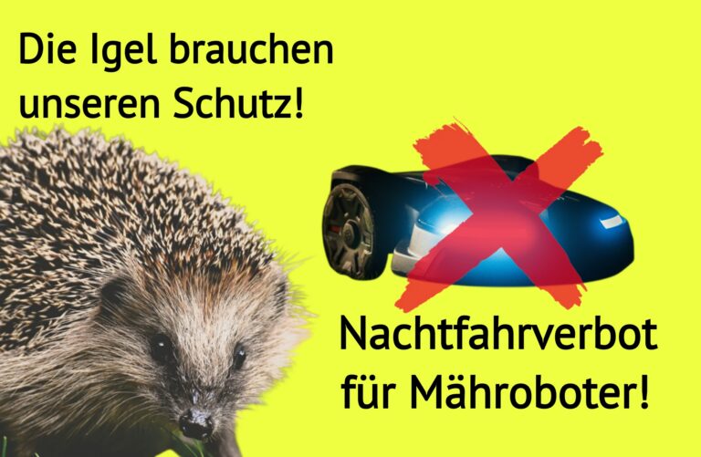 Artenschutz konkret, Grüne Fraktion und ödp im Kreistag beantragen Nachtruhe für Mähroboter im Landkreis